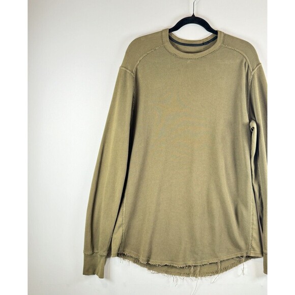 Rag Bone Mens Shirt Green Knit Crew Neck Long Sleeve Pullover Casual Size Medium - Picture 4 of 11